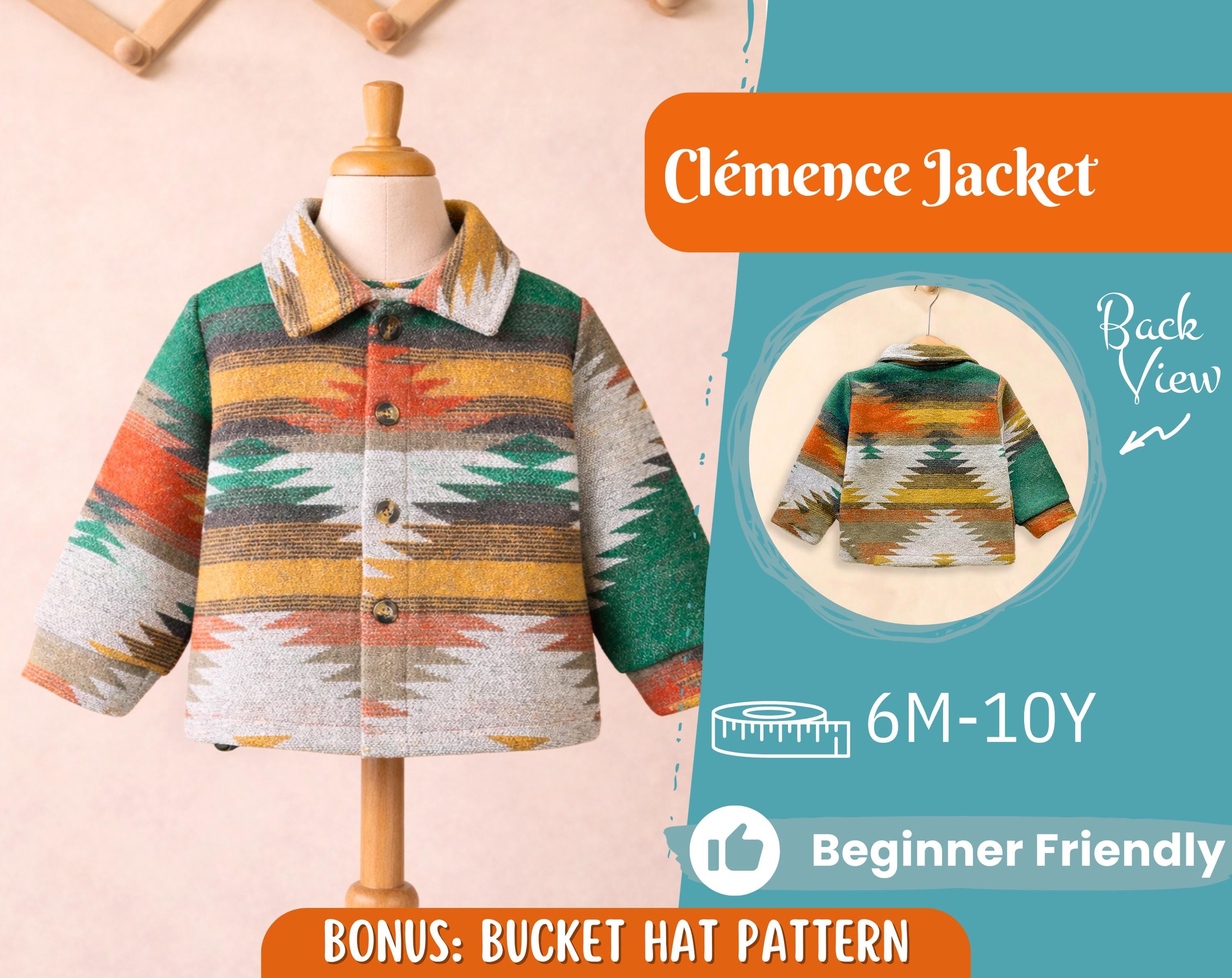 Jacket Sewing Pattern for Kids, Jacket Pattern, Kids Sewing Pattern, PDF Pattern, Beginner Pattern, Sewing Pattern Toddlers, Coat Pattern