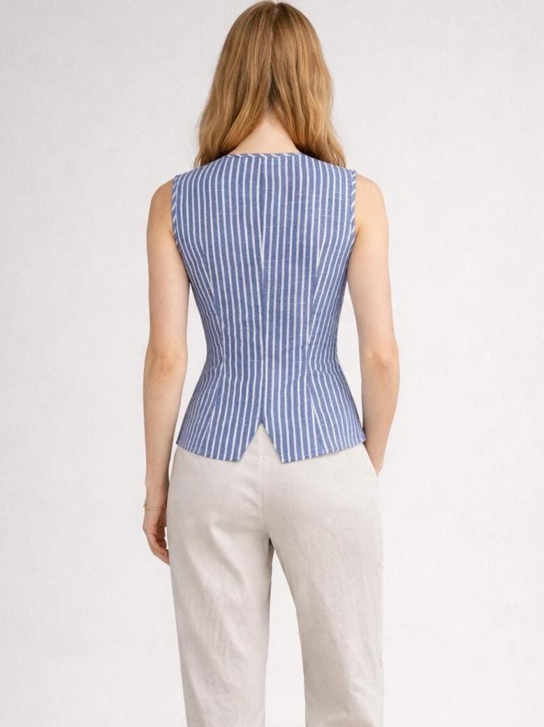 Paris Vest Sewing Pattern, Vest Pattern, Sewing Patterns Women, Suit Vest, Button Up Top, Top Sewing Pattern for Women, Women Vest Pattern