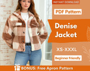 Jacket Sewing Pattern, Women Sewing Pattern, Teddy Jacket Pattern, Button Jacket, Beginner Sewing Pattern, Sewing Pattern Jacket Coat