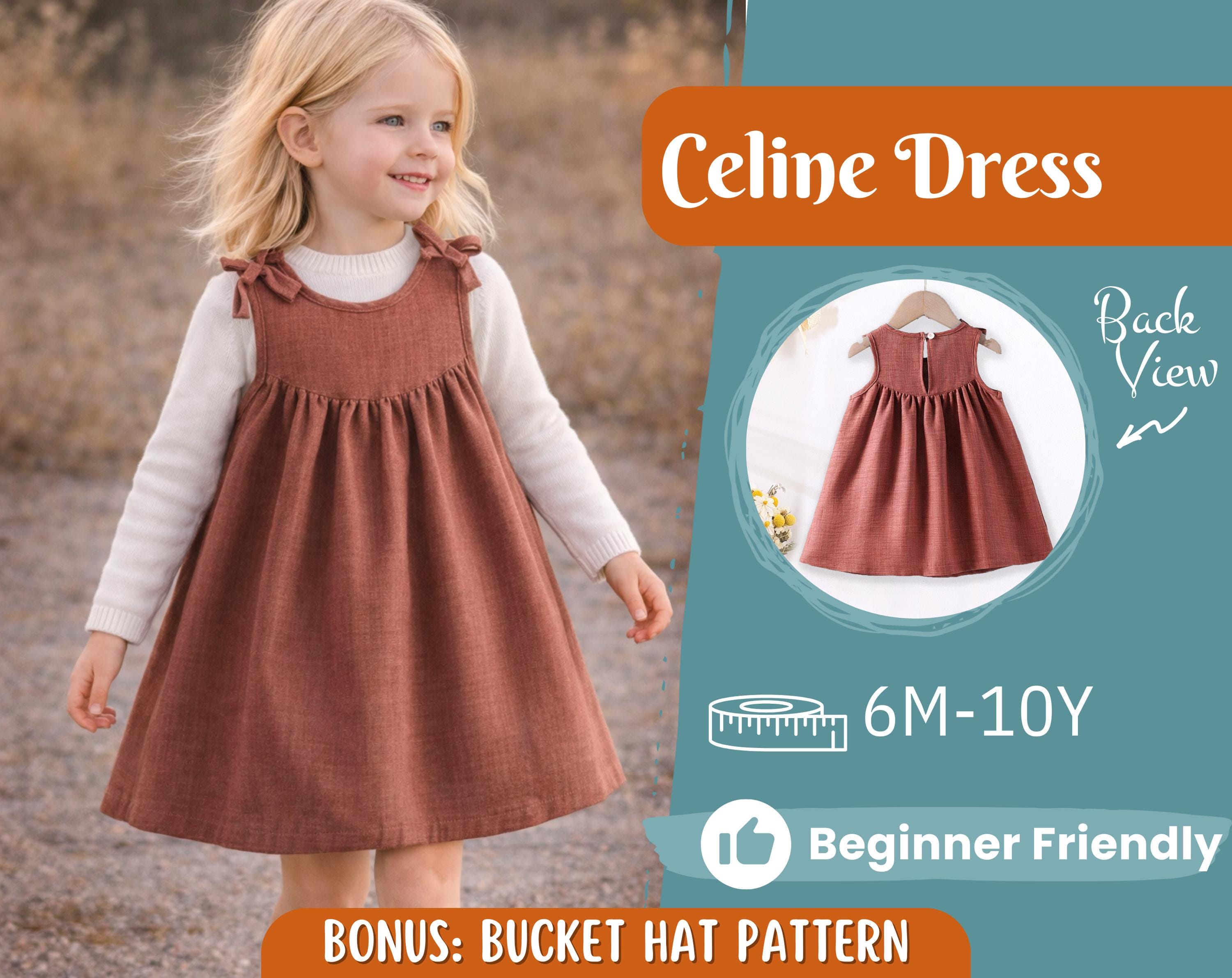 Dress Sewing Pattern for Kids, Dress Pattern, Kids Pattern, Summer Dress Pattern, Beginner Pattern, Sewing Pattern Toddlers, Baby Pattern