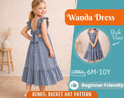 Dress Sewing Pattern for Kids, Dress Pattern, Kids Pattern, Long Dress Pattern, Beginner Pattern, Sewing Pattern Toddlers, PDF Pattern