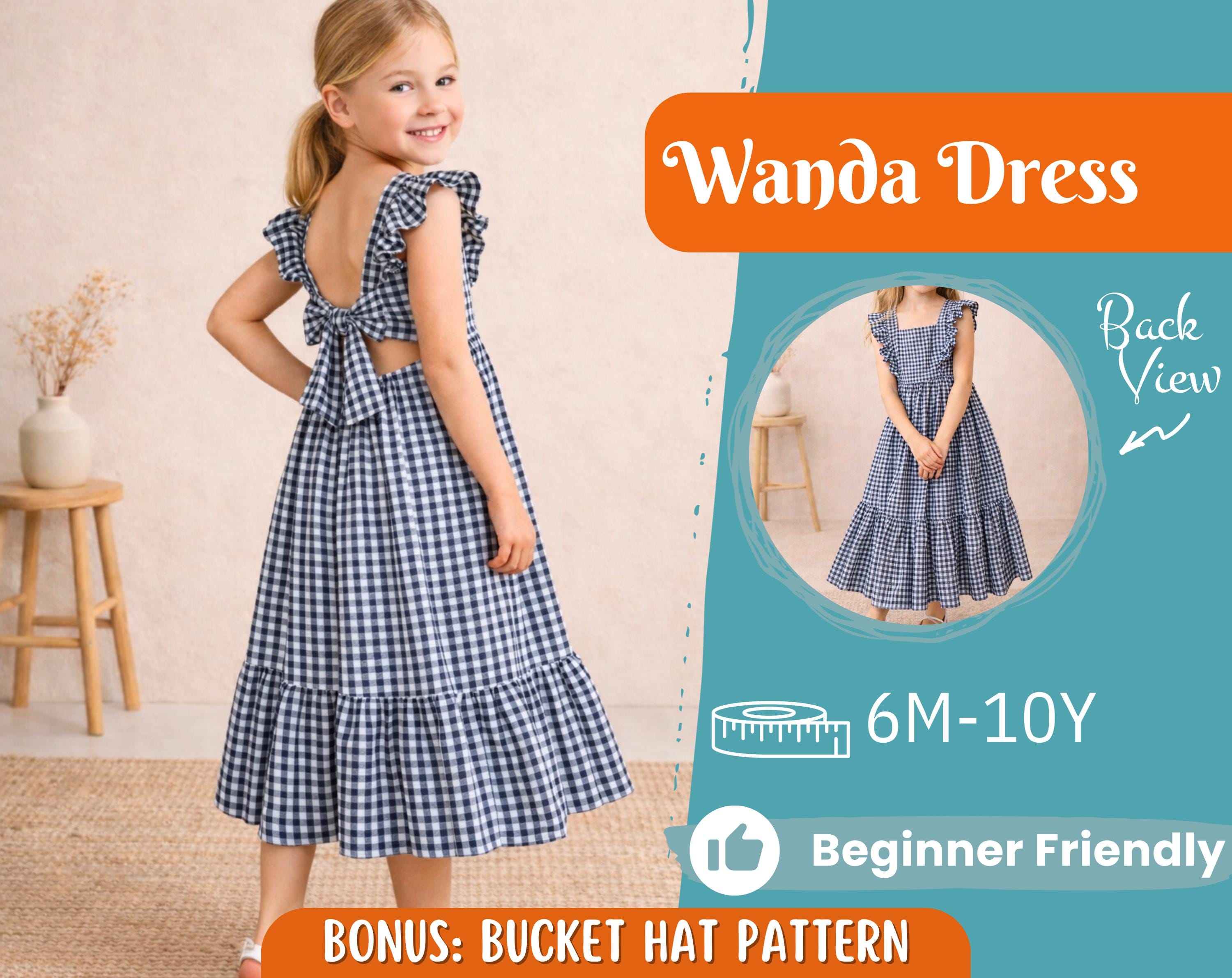 Dress Sewing Pattern for Kids, Dress Pattern, Kids Pattern, Long Dress Pattern, Beginner Pattern, Sewing Pattern Toddlers, PDF Pattern