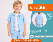 Shirt Sewing Pattern for Kids, Boy's Shirt Pattern, Kids Pattern, PDF Pattern, Beginner Pattern, Sewing Pattern Toddlers, Kids Shirt Pattern