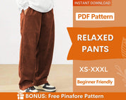 Men Pants Sewing Pattern | Men Trousers Pattern | Sewing Pattern for Men | Pants with Pockets | Men's Sewing Pattern | Elastic Waistband