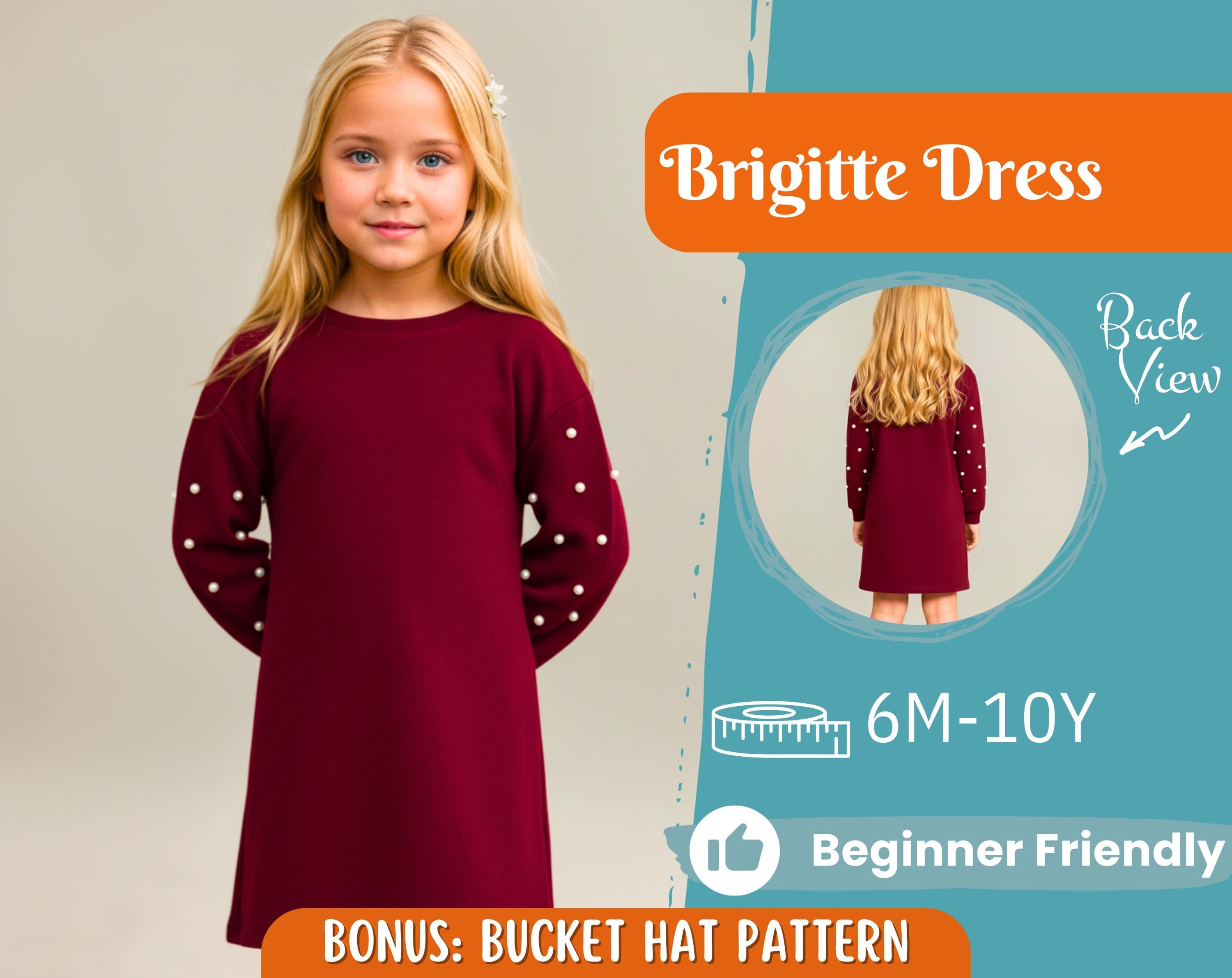 Dress Sewing Pattern for Kids, Dress Pattern, Kids Pattern, Easy PDF Pattern, Beginner Pattern, Sewing Pattern Toddlers, Baby Sewing Pattern