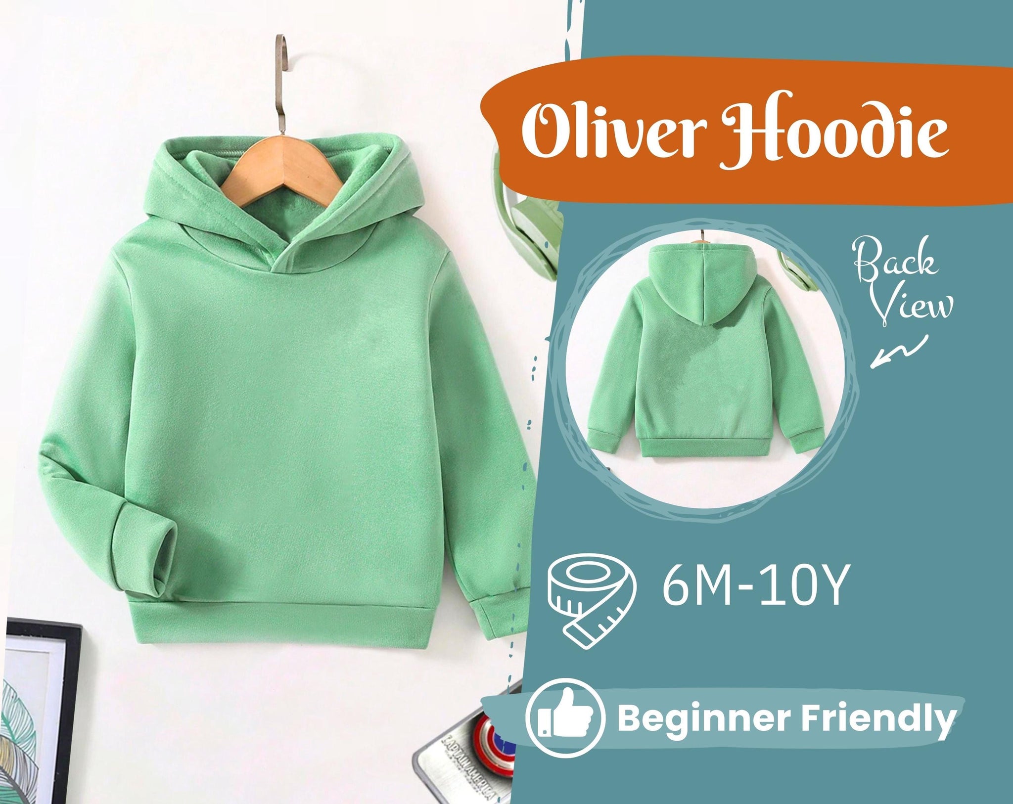 Hoodie Sewing Pattern for Kids, Sweatshirt Pattern, Kids Pattern, PDF Pattern, Beginner Pattern, Sewing Pattern Toddlers, Boy Hoodie Pattern