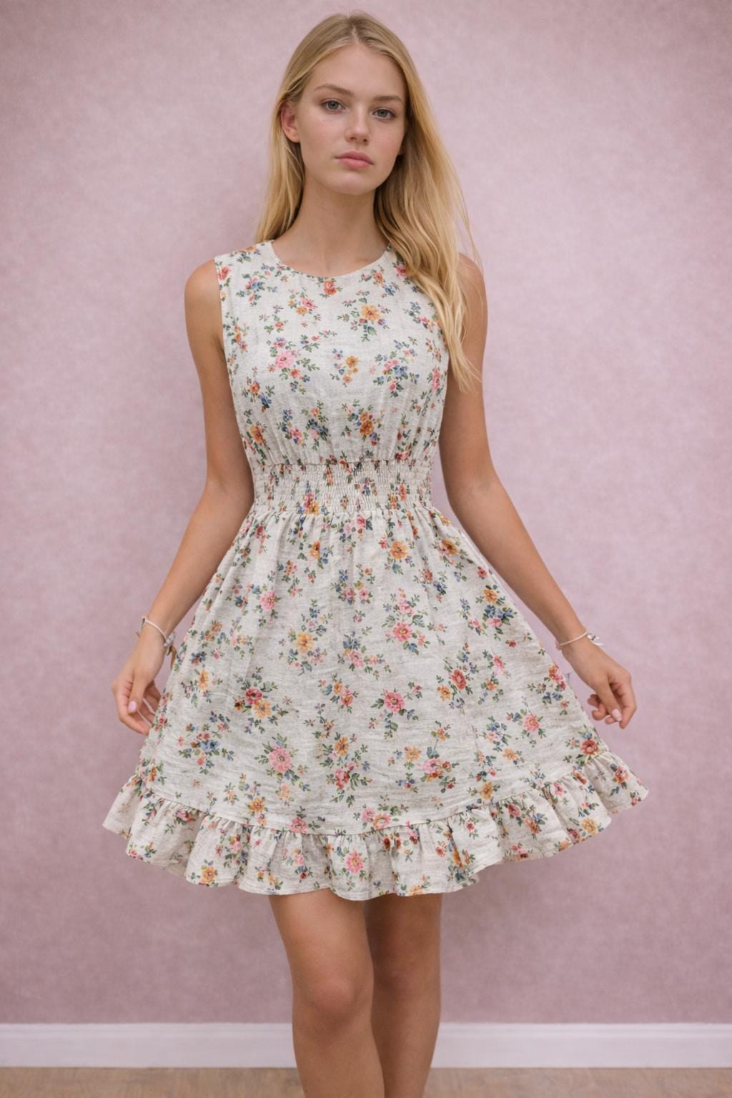 Fleur Dress Sewing Pattern | A-Line Dress Pattern | Midi Dress | Women Sewing Pattern | Sleeveless Dress | Dress with Ruffles
