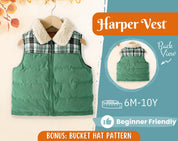 Puffer Vest Sewing Pattern for Kids, Puffer Vest, Kids Pattern, PDF Pattern, Beginner Pattern, Sewing Pattern Toddlers, Kids Jacket Pattern