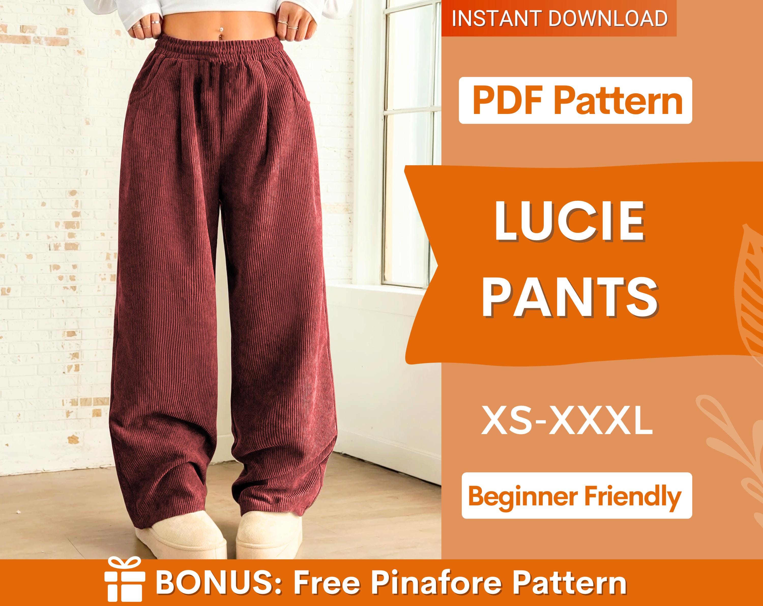 Wide Leg Pants Pattern | Women Pants Pattern | Sewing Patterns | Trousers Pattern | Women Sewing Patterns | Elastic Wide Leg Pants Pattern