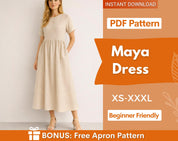 Maya Dress Sewing Pattern | Dress with Pockets | Linen Dress Sewing Pattern | Women Patterns | Summer Dress | Women Dress