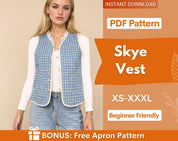 Quilted Vest Sewing Pattern for Women | Vest Pattern | Top Sewing Pattern | Women Sewing Patterns | Quilted Vest | Women Jacket Pattern