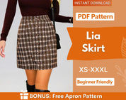 Mini Skirt Sewing Pattern, Skirt Pattern, Sewing Patterns, Sewing patterns for Women, Skirt Patterns for Women, Button Skirt, Womens Skirt