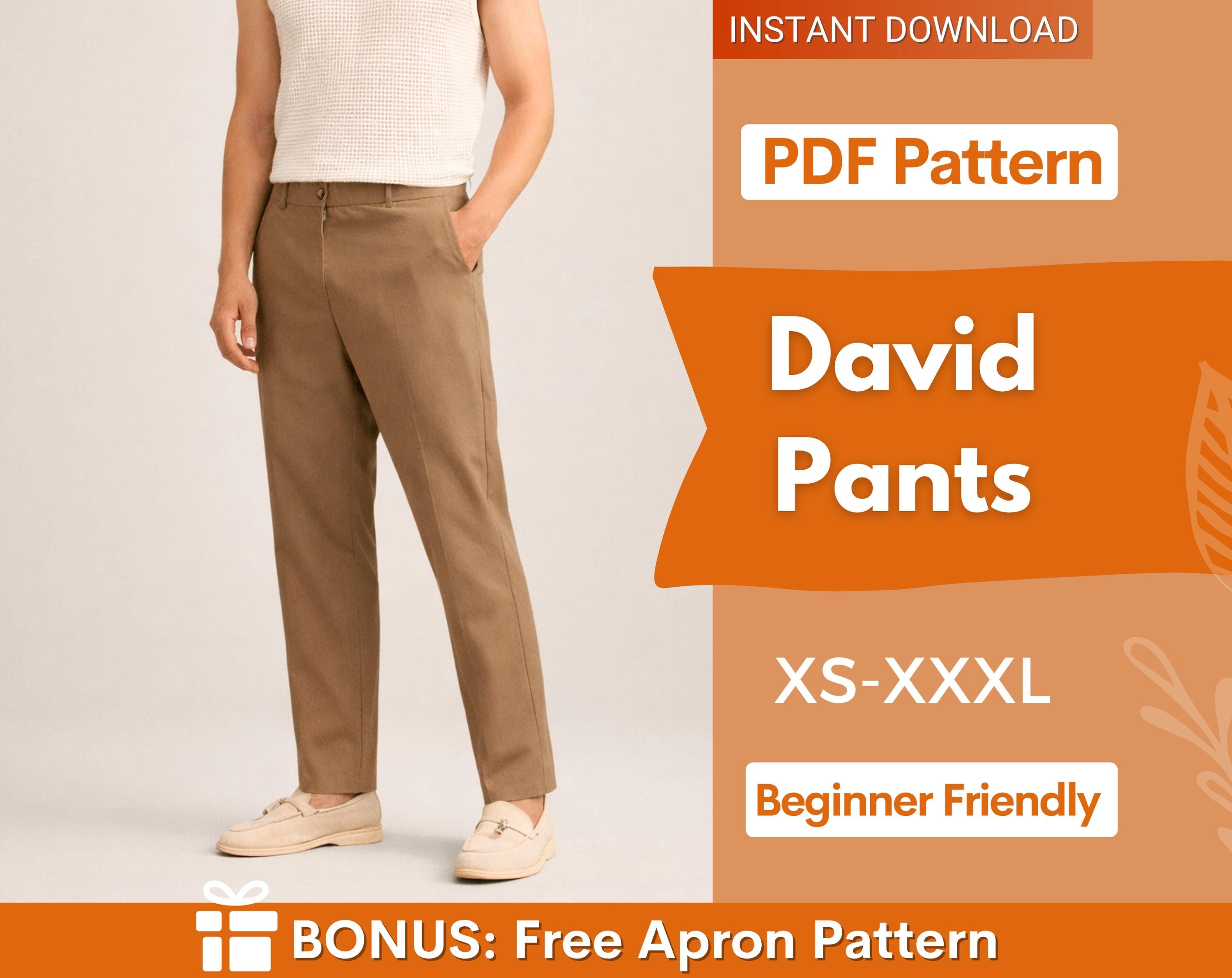 Pants Sewing Pattern for Men | Men Trousers Pattern | Men Sewing Pattern Pants, Straight Pants for men, Men's Sewing Pattern Trousers