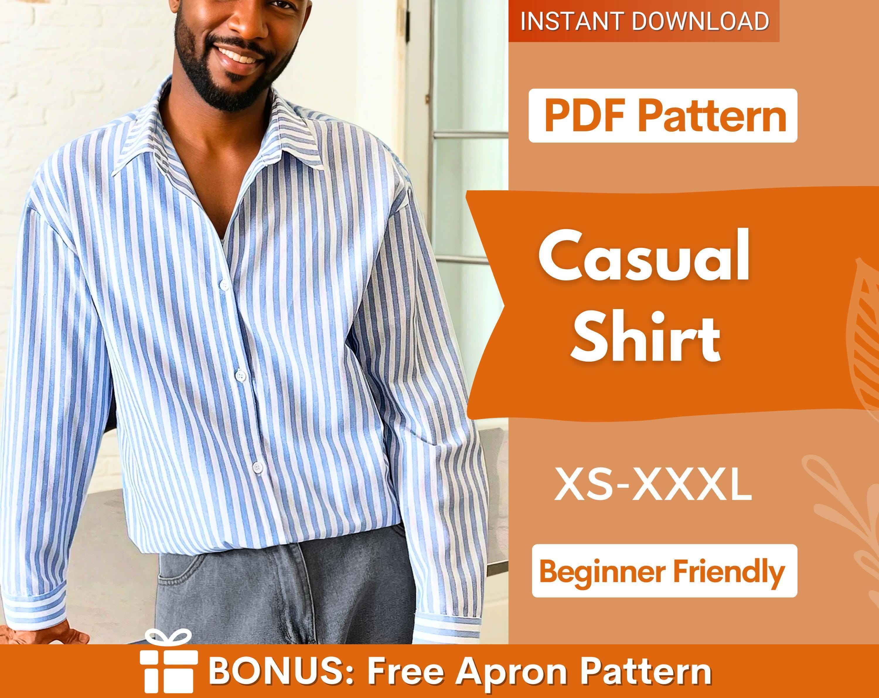 Men Shirt Pattern, Shirt Sewing Pattern Pattern for Men, Button Up Shirt, Mens Sewing Pattern, Shirt Pattern, Men Top Sewing Pattern