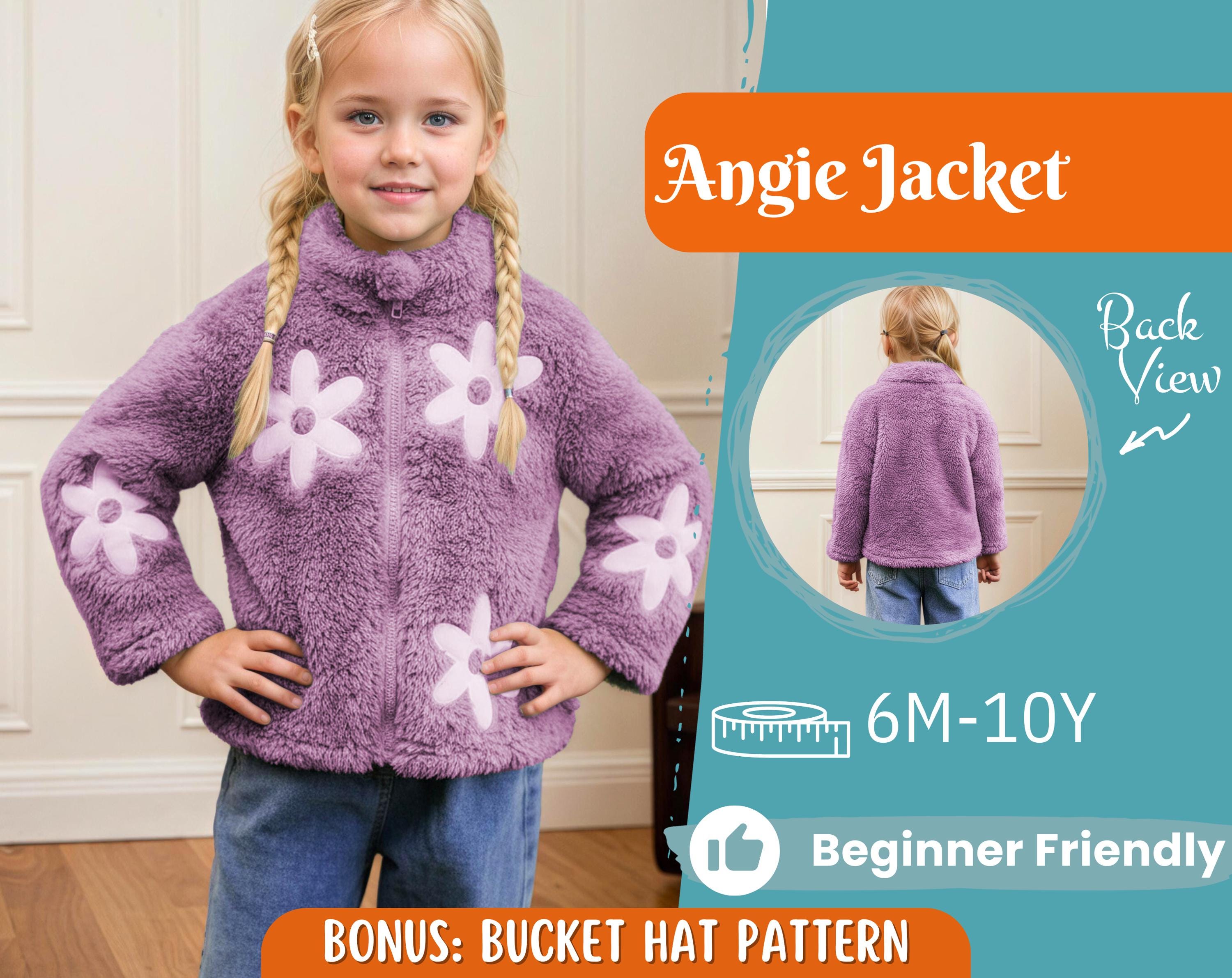 Jacket Sewing Pattern for Kids, Girl Coat Pattern, Kids Pattern, PDF Pattern, Beginner Pattern, Sewing Pattern Toddlers, Kids Jacket Pattern