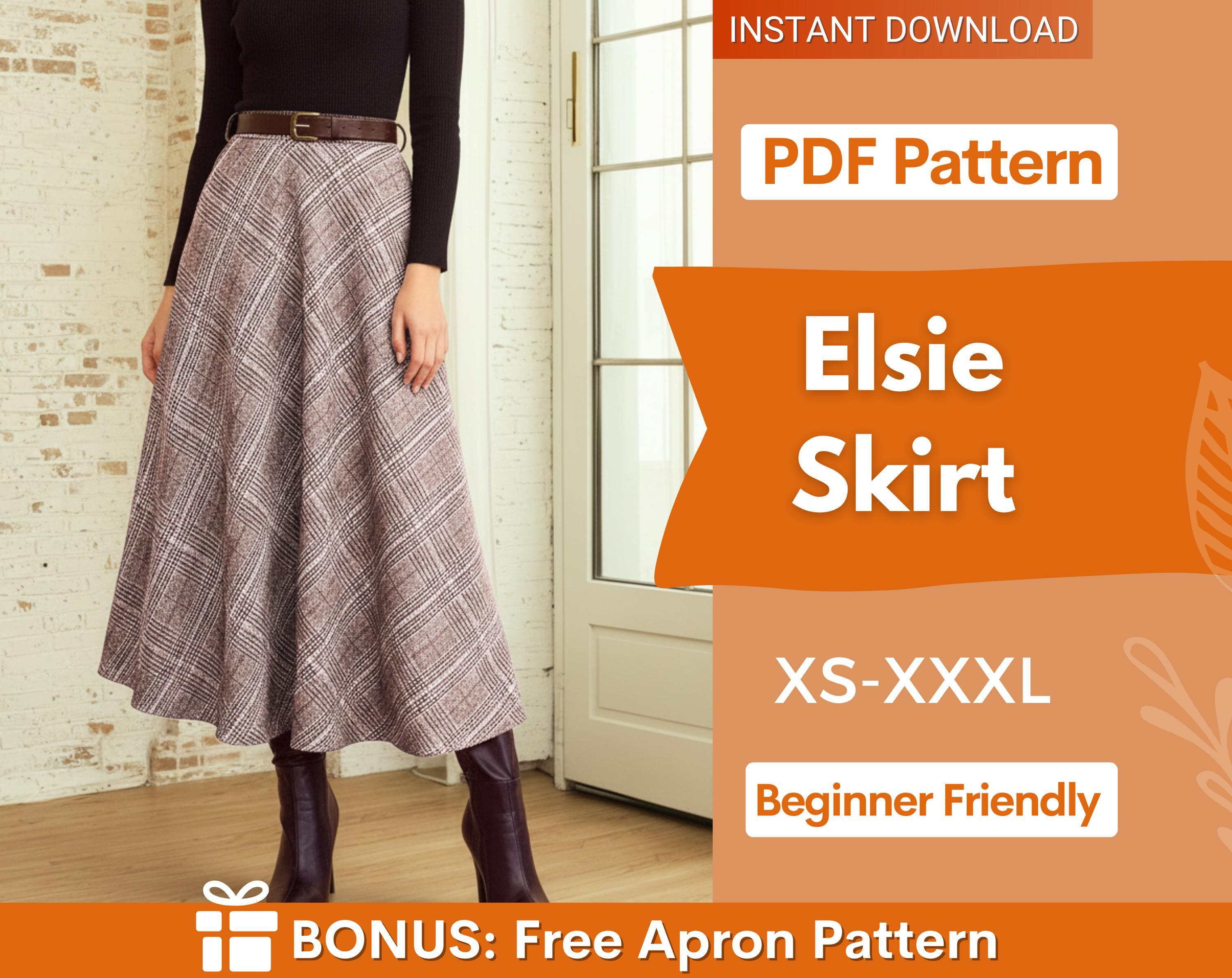 Skirt with Pockets Sewing Pattern, Women Sewing Patterns, Skirt Pattern, Midi Skirt Sewing Pattern, Women Skirt Pattern, Midi Skirt Sewing