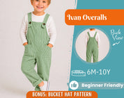 Overalls Sewing Pattern for Kids, Overalls Pattern, Kids Pattern, Jumpsuit Pattern, Beginner Pattern, Sewing Pattern Toddlers, Baby Pattern