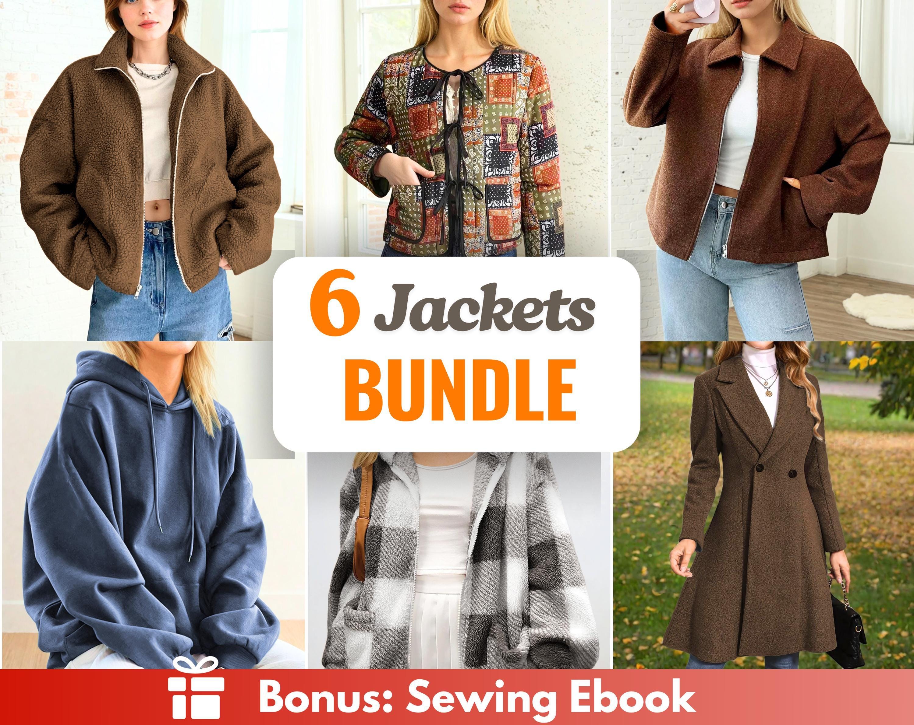 Jackets Sewing Patterns Bundle | Women Sewing Patterns | Coat Sewing Pattern | Jacket Pattern | Quilted Jacket | Coat Patterns Women