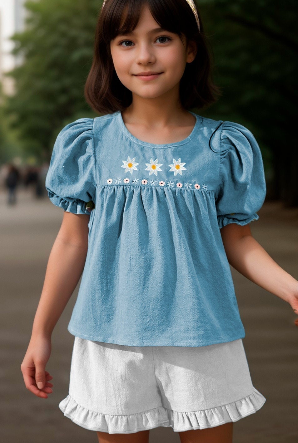 Top Sewing Pattern for Kids, Top Pattern, Kids Pattern, PDF Pattern, Beginner Pattern, Sewing Pattern Toddlers, Puff Sleeve Blouse Pattern