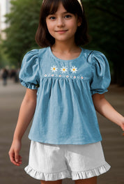 Top Sewing Pattern for Kids, Top Pattern, Kids Pattern, PDF Pattern, Beginner Pattern, Sewing Pattern Toddlers, Puff Sleeve Blouse Pattern
