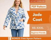 Coat Sewing Pattern with Lining | Quilted Coat Sewing Pattern |  Women Jacket Pattern | Jacket Sewing Pattern PDF | Women Sewing Pattern
