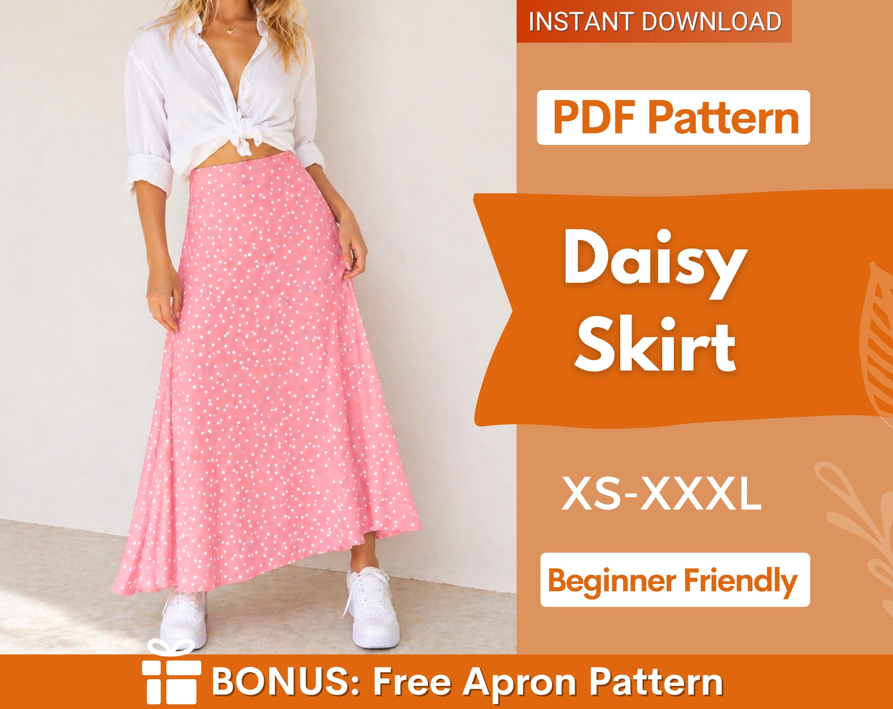 Daisy Skirt Pattern, Sewing Patterns, Sewing patterns for Women, Skirt Patterns for Women, Womens Skirt Pattern, Midi Skirt Pattern