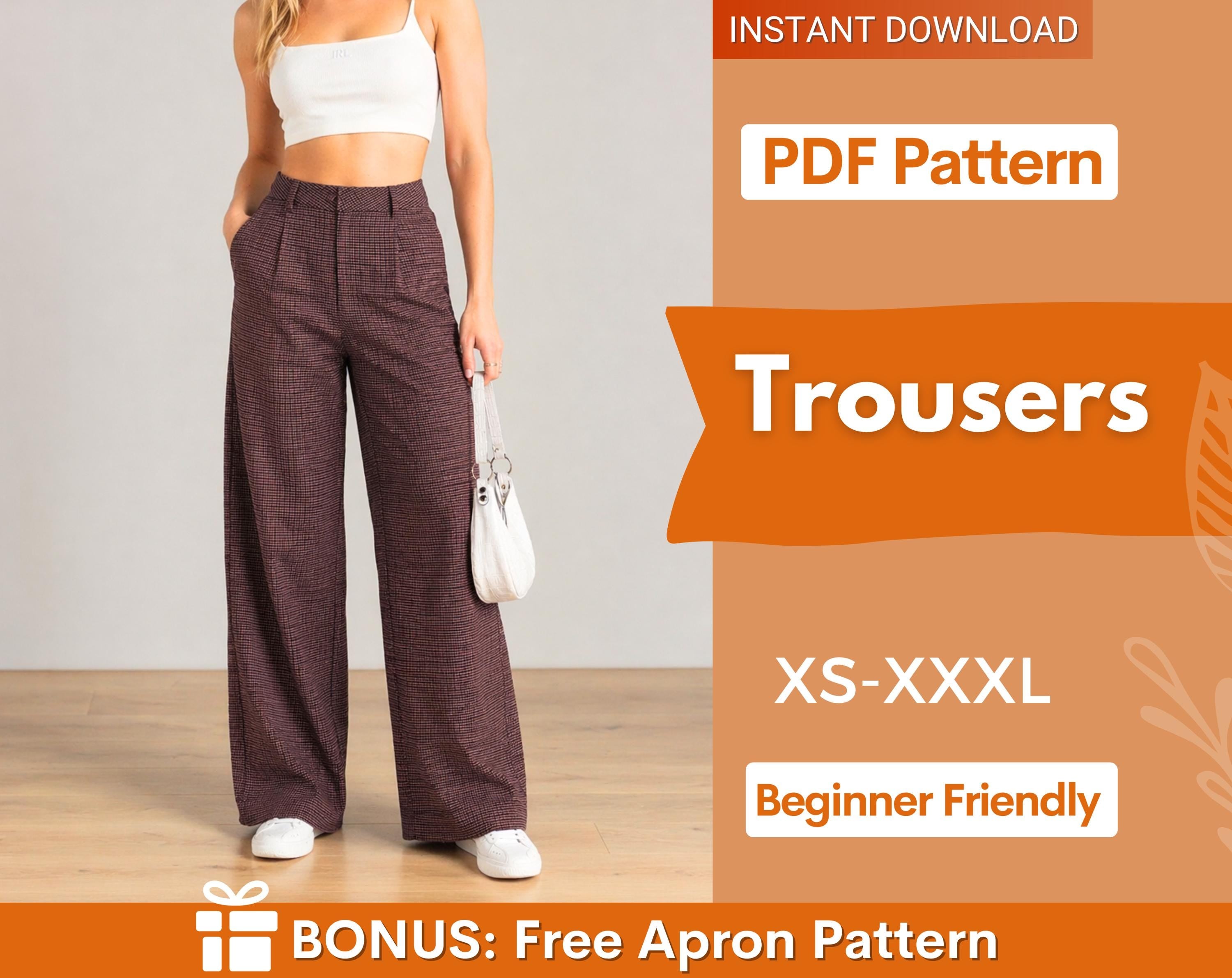 Pants Pattern for Women | XS-XXXL | Sewing Patterns | Trousers Sewing Pattern | Wide Leg Pants Pattern | Sewing Pattern Pants Women Sewing