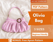 Pleated Bag Pattern | Hobo Bag Sewing Pattern | Purse Sewing Pattern | Shoulder Bag | Women Bag Pattern | Beginner Bag Pattern