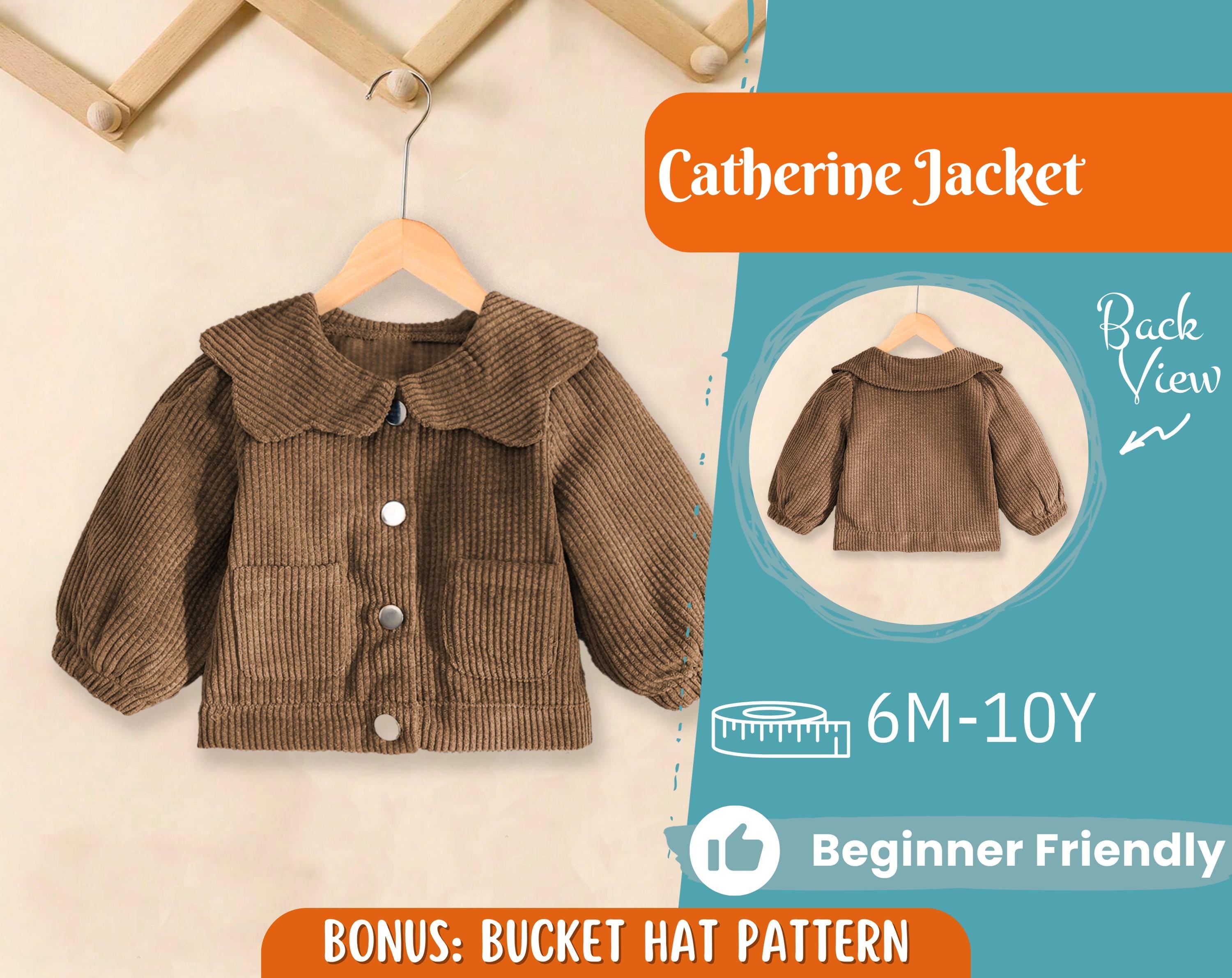 Jacket Sewing Pattern for Kids, Jacket Pattern, Kids Sewing Pattern, PDF Pattern, Beginner Pattern, Sewing Pattern Toddlers, Kids Pattern