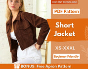 Jacket Sewing Pattern for Women, XS-XXXL, Women Jacket, Shirt Jacket, Shacket Pattern, Women Jacket Pattern, Women Sewing Pattern