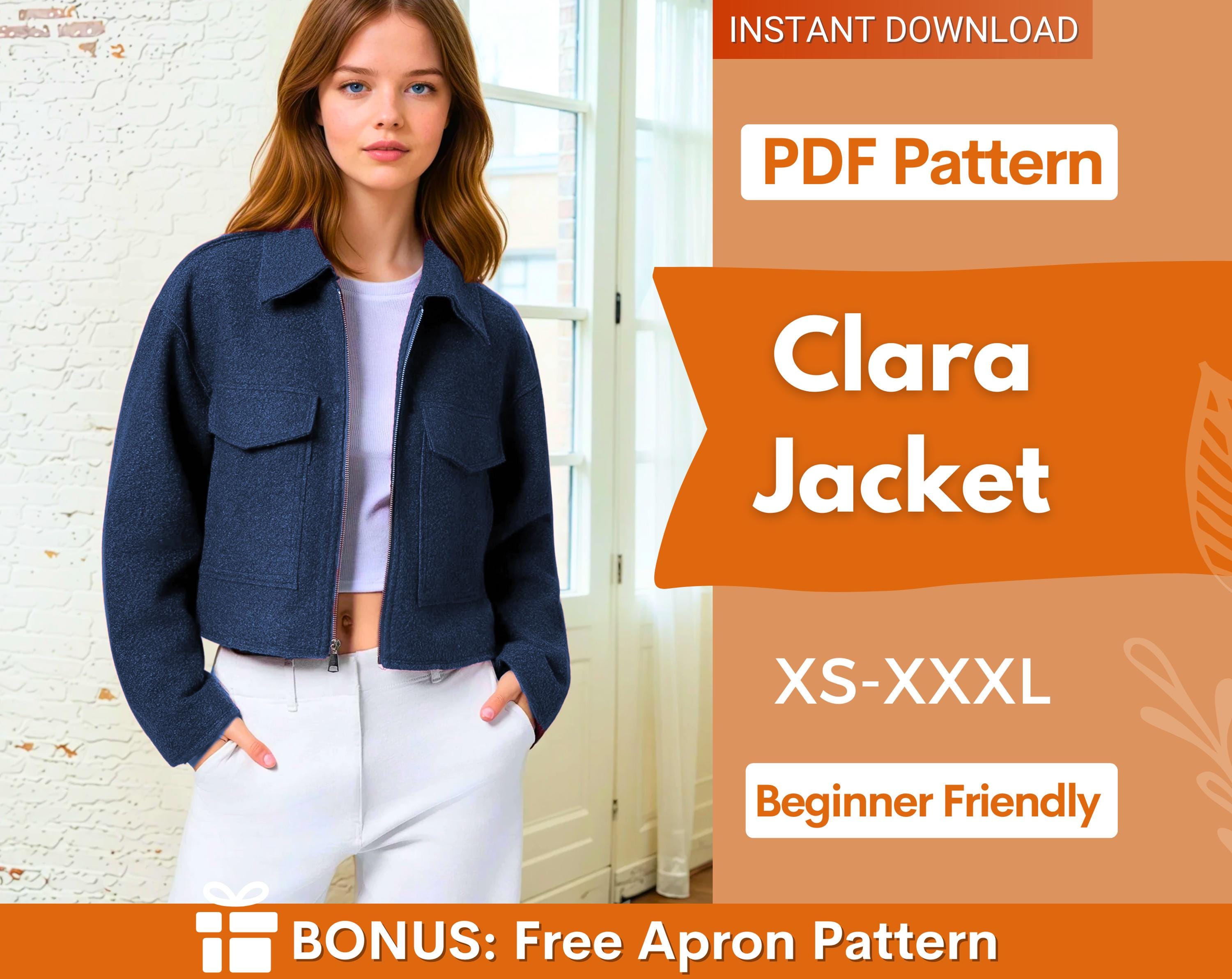 Jacket Sewin Pattern, Zip Up Jacket Pattern, Women Jacket Sewing Pattern, Crop Jacket, Short Jacket, Women Pattern Zipper Jacket