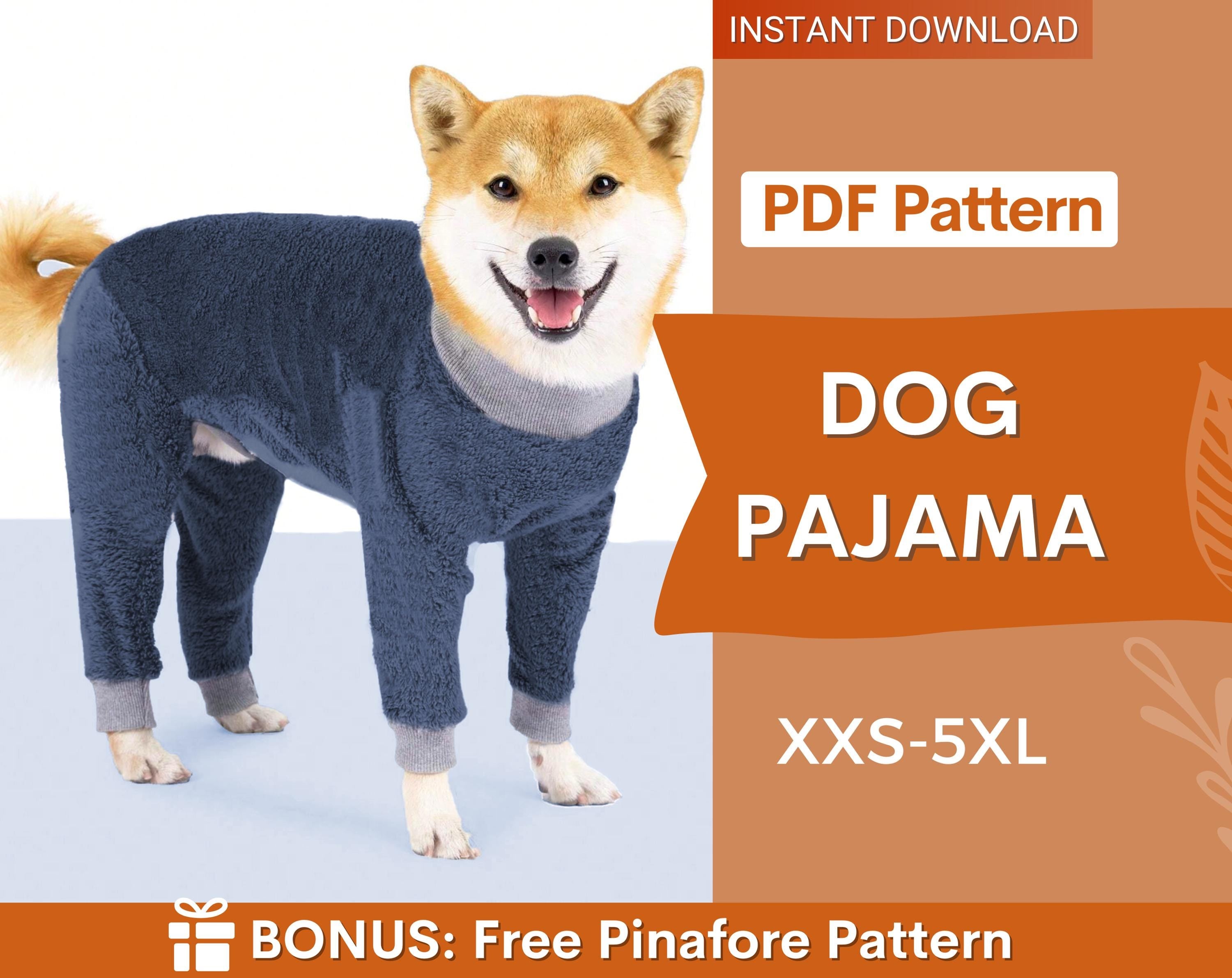 Dog Pajama Pattern, Dog Pattern, Dog Sewing Pattern, Dog Pajama, Pattern for dog, Dog Jacket Pattern, Dog Top Pattern, Dog Jumpsuit