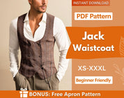 Men Waistcoat Sewing Pattern | Lined Vest Sewing Pattern, Waistcoat, Sewing Pattern Vest Men, Top Pattern Men, Suit Pattern Men, Suit Vest