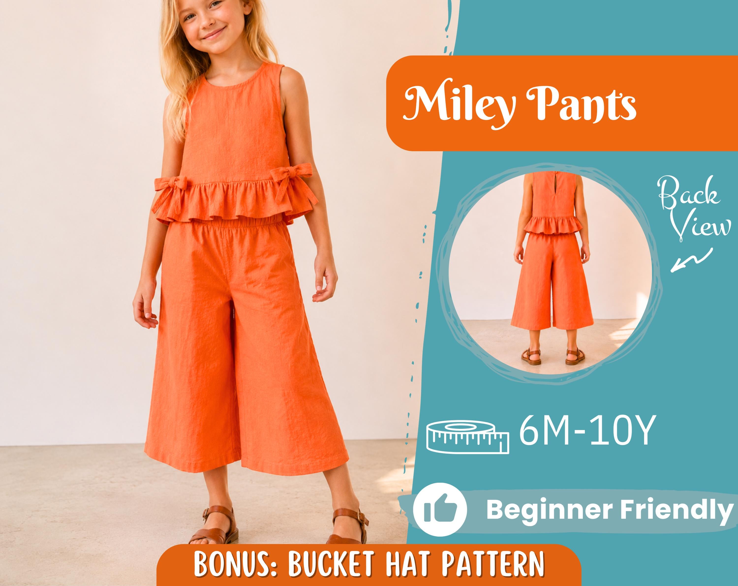 Pants Sewing Pattern for Kids, Elastic Waistband Pants Pattern, Kids Pattern, Baby Sewing Pattern, Beginner Pattern, Sewing Pattern Toddlers