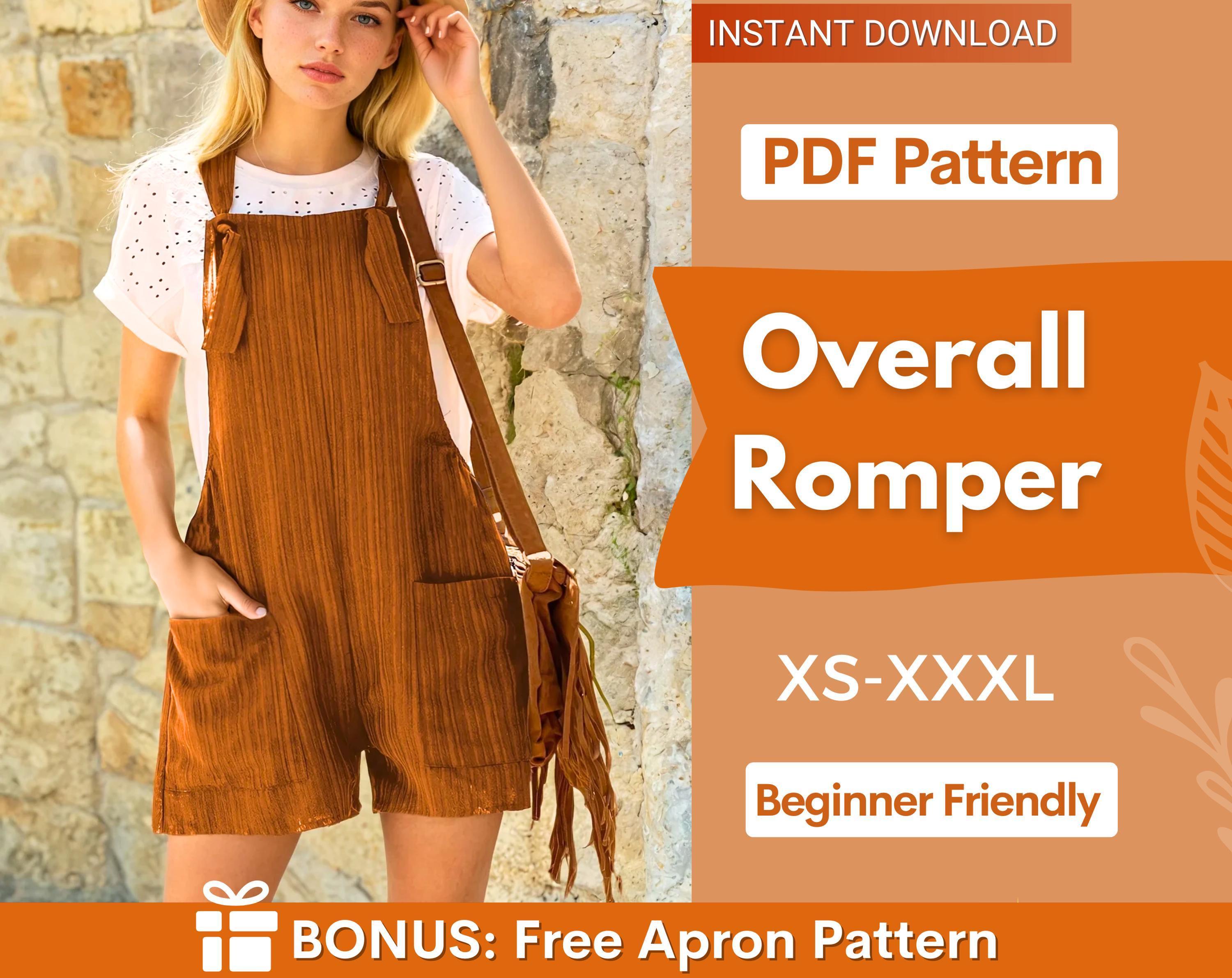 Romper Sewing Pattern, Jumpsuit Pattern, Overalls Pattern, Summer Romper Dress Pattern, Sewing Patterns for Beginners, Women Sewing Pattern