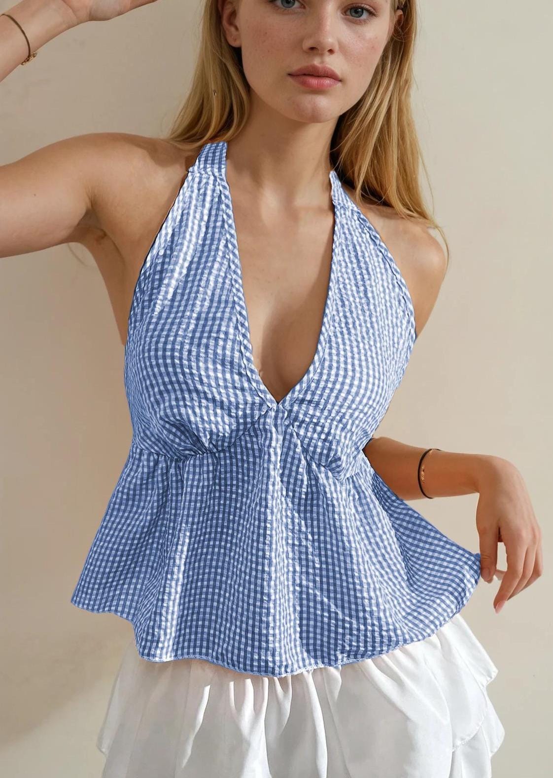 Tie Back Top Sewing Pattern, Women Sewing Pattern, Peplum Top Pattern, Sewing Patterns for Women, Summer Top, Tie Top, Blouse Top Pattern