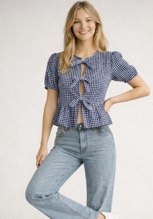 Lola Blouse Sewing Pattern | Peplum Top Pattern | Blouse Pattern | Front Tie Top Pattern | Sewing Patterns for Beginner Top | Tank Top