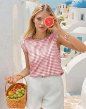 Ruffled Top Sewing Pattern, Women Sewing Pattern, Back TieTop Pattern, Blouse Pattern, Summer Top, Tie Top, Blouse Top Pattern Shirt Women