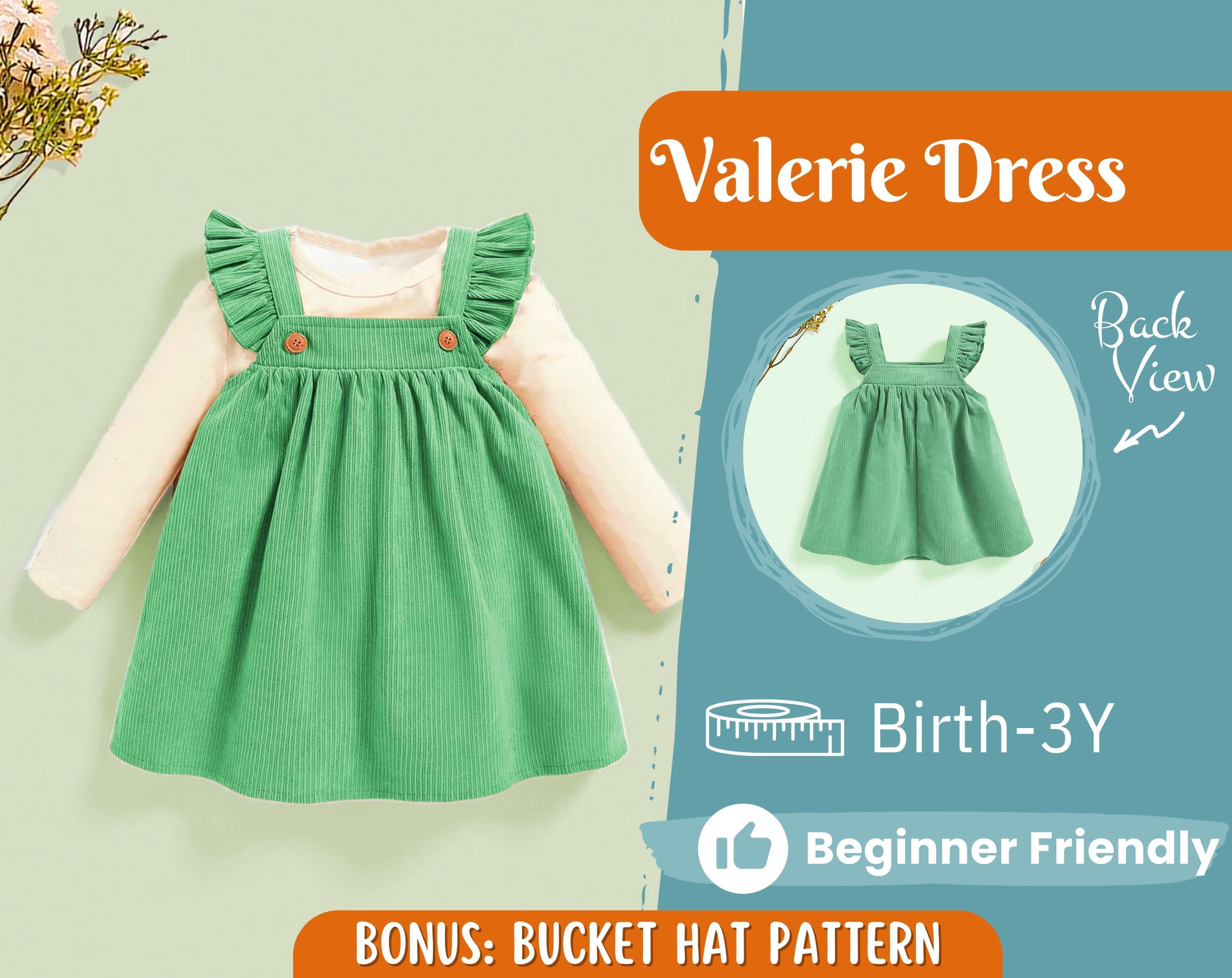 Dress Sewing Pattern for Kids, Dress Pattern, Kids Pattern, Beginner Pattern, Baby Sewing Pattern, Baby Girl Dress Pattern, Pinafore Dress