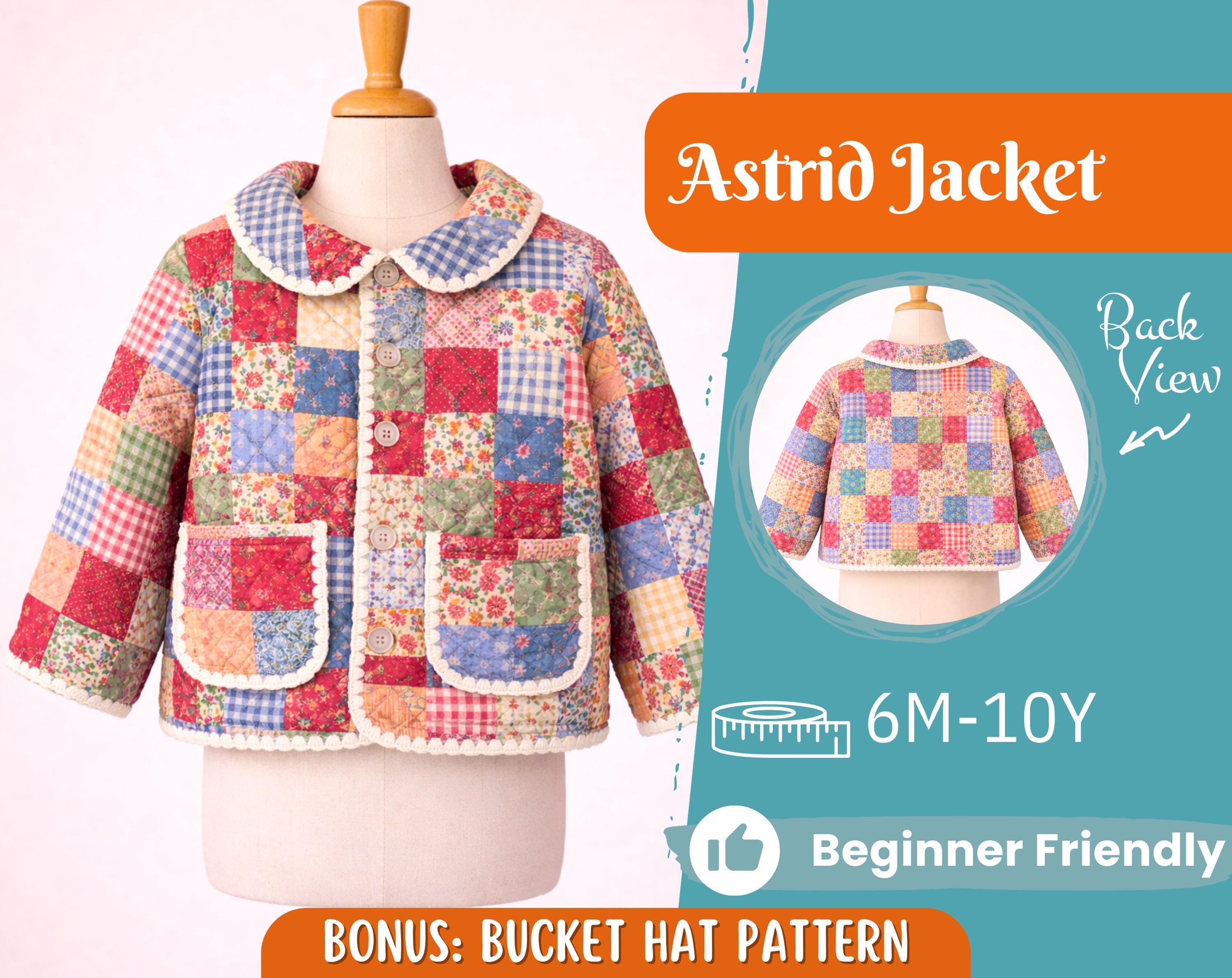 Jacket Sewing Pattern for Kids, Jacket Pattern, Kids Pattern, PDF Pattern, Beginner Pattern, Sewing Pattern Toddlers, Quilted Jacket Pattern