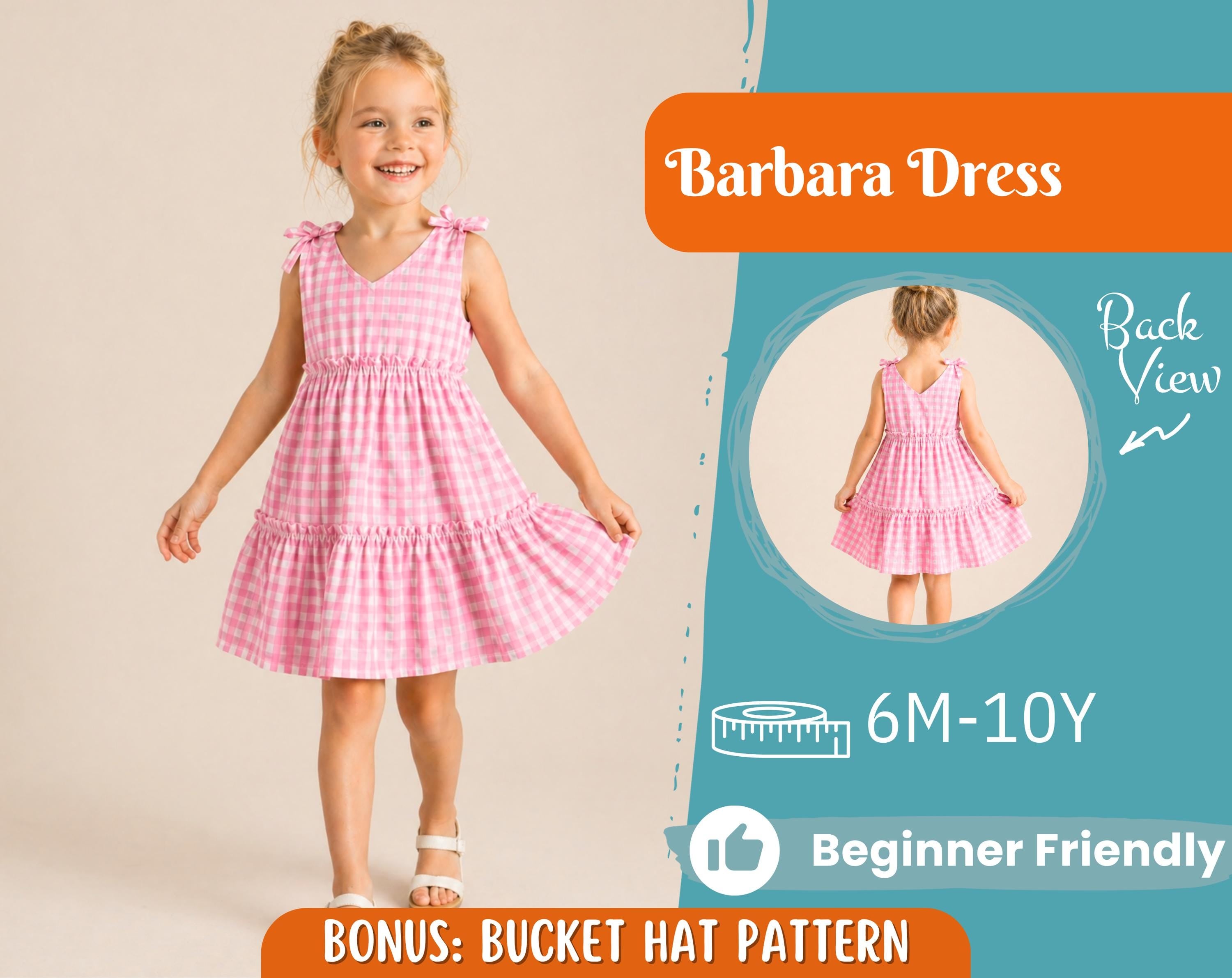 Dress Sewing Pattern for Kids, Dress Pattern, Kids Pattern, Girl Dress Pattern, Beginner Pattern, Sewing Pattern Toddlers, PDF Pattern