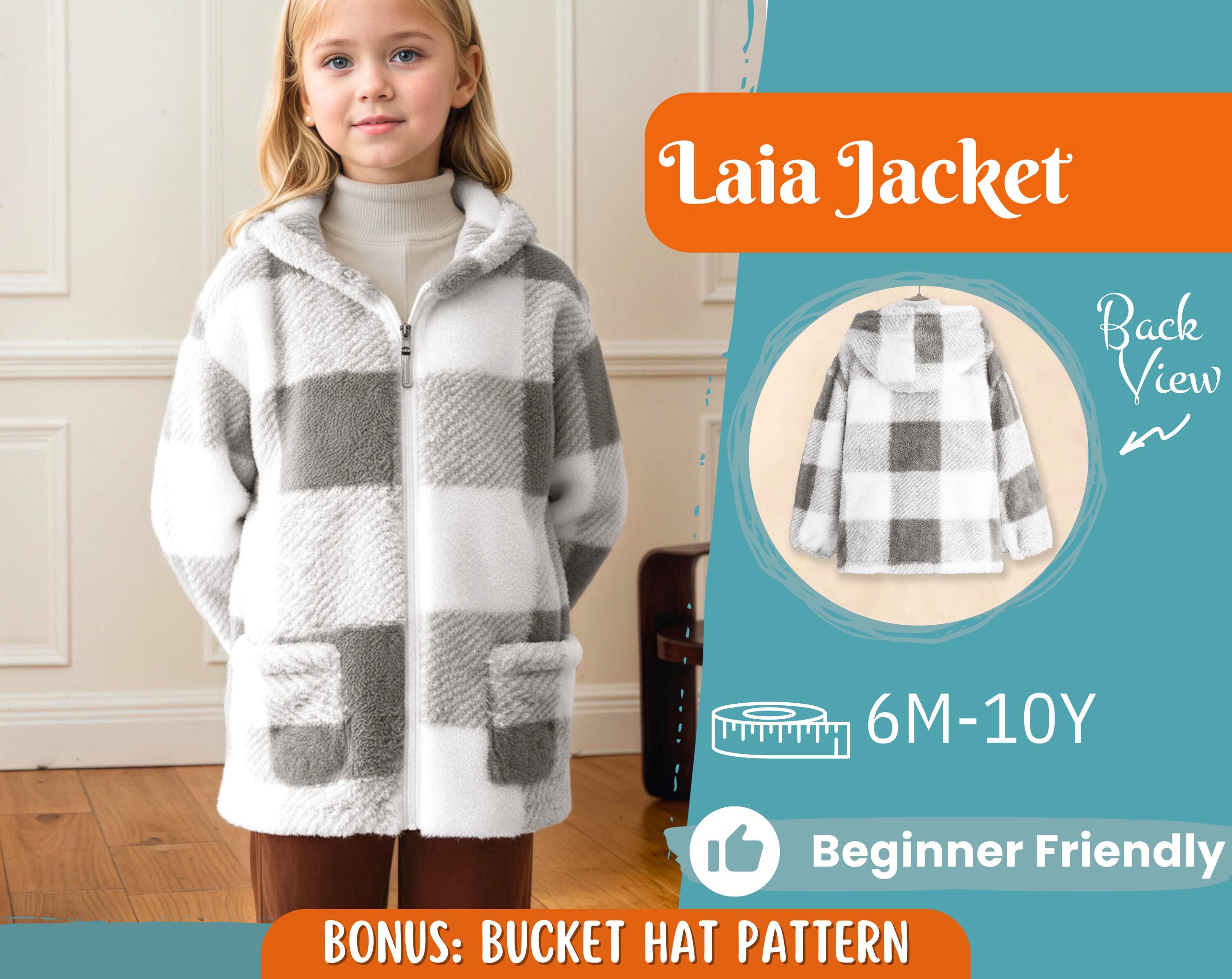 Coat Sewing Pattern for Kids, Girl Coat Pattern, Kids Pattern, PDF Pattern, Beginner Pattern, Sewing Pattern Toddlers, Kids Jacket Pattern