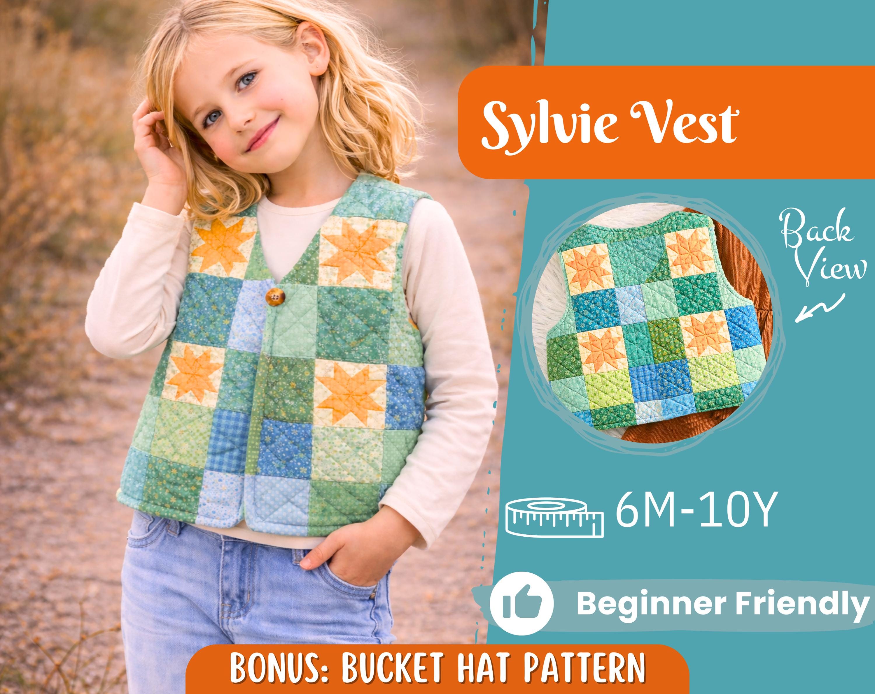 Quilted Vest Sewing Pattern for Kids, Vest Pattern, Kids Pattern, PDF Pattern, Beginner Pattern, Sewing Pattern Toddlers, Kids Vest Pattern