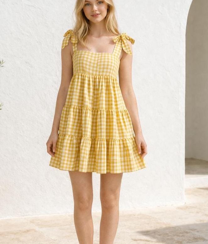 Summer Dress Sewing Pattern | Shoulder Tie Dress Pattern | Tiered Dress Pattern | Gathered Dress Pattern | Ruffle Dress Pattern Women