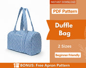 Duffle Bag Pattern | Bag Sewing Pattern | Beginner Pattern | Travel Bag Pattern | Large Bag Pattern | Beginner Bag Pattern
