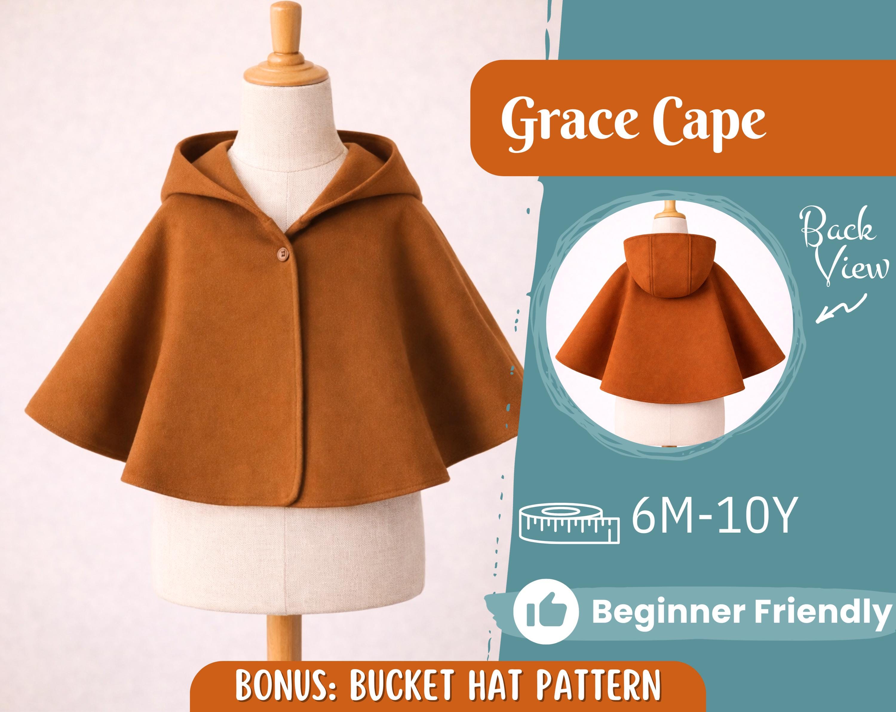 Cape Sewing Pattern for Kids, Capelet Pattern, Kids Pattern, Easy PDF Pattern, Beginner Pattern, Sewing Pattern Toddlers, Baby Pattern