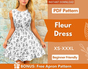 A-Line Dress Pattern | Summer Dress Sewing Pattern | Dress Sewing Pattern | Women Sewing Pattern | Sleeveless Dress | Midi Dress Pattern