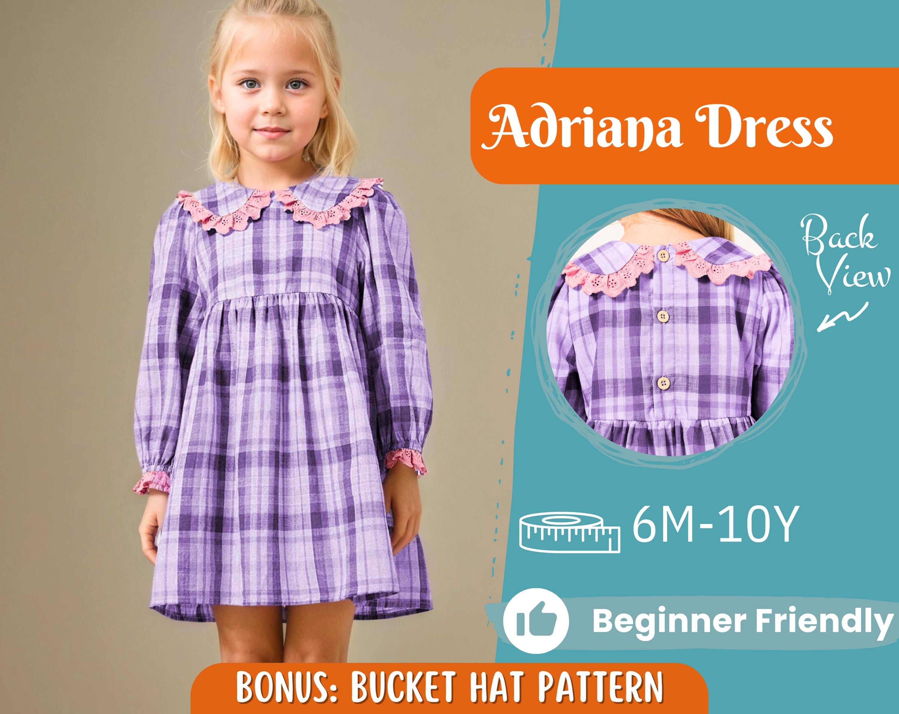 Dress Sewing Pattern for Kids, Dress Pattern, Kids Pattern, Easy PDF Pattern, Beginner Pattern, Sewing Pattern Toddlers, Baby Sewing Pattern