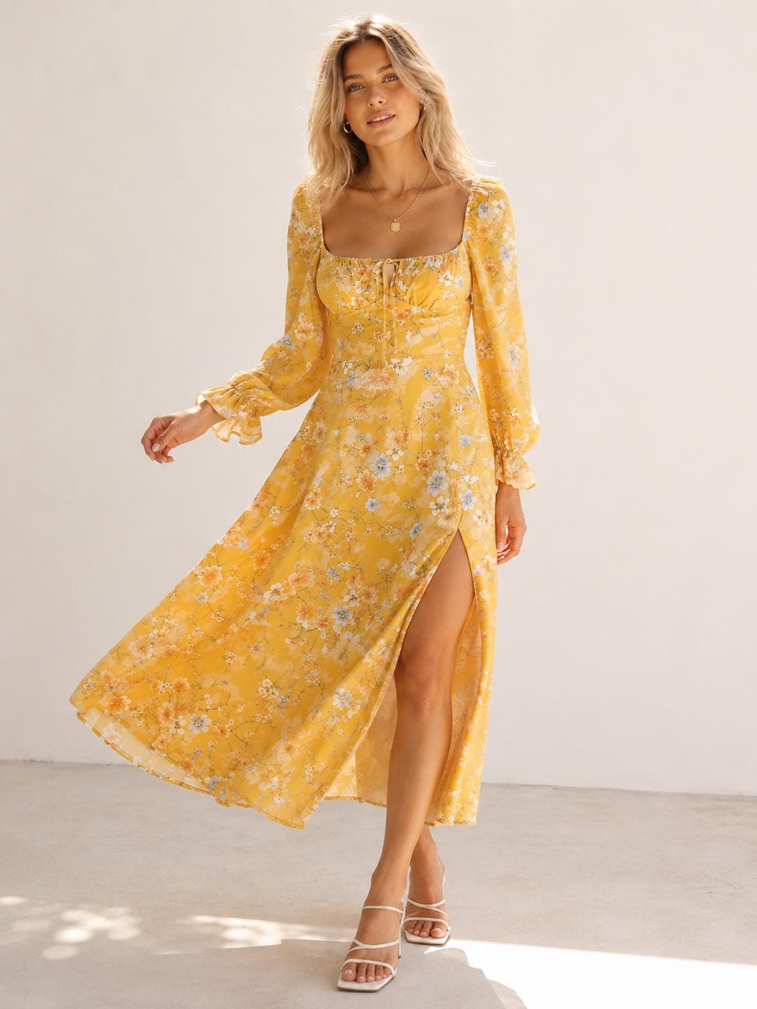 Louise Dress Sewing Pattern | Maxi Dress Pattern | Long Sleeved Dress | Women Dress Pattern | Sewing Patterns for Women Slit Dress