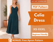 Dress Sewing Pattern | Elegant Dress Sewing Pattern | Prom Dress Pattern | Women Sewing Pattern | Cowl Neck Dress | Summer Dress Strappy
